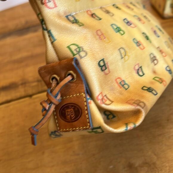 Vintage Dooney & Bourke Rainbow Heart Logo Y2K Canvas Leather Satchel - Picture 6 of 17